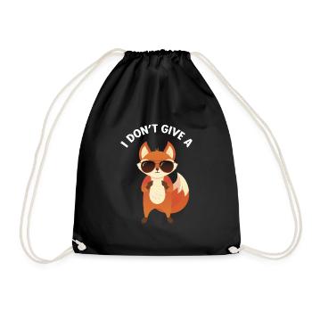 I Don't Give A Fox - Turnbeutel - Schwarz - Vorne