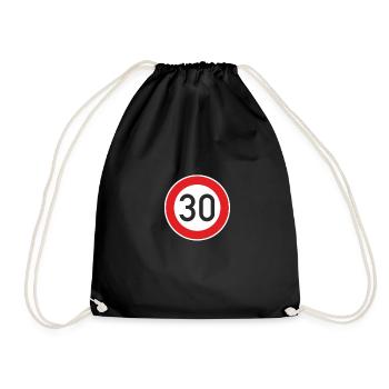 30th birthday - Drawstring Bag - black - Front