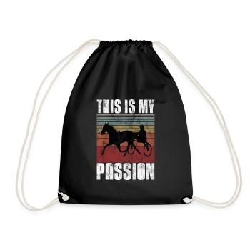 This is my Passion Trotting Races Retro - Drawstring Bag - black - Front