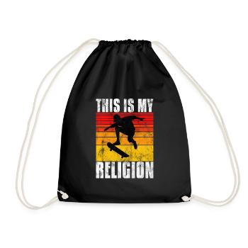 This is My Religion Skateboard Skate Skateboarder - Turnbeutel - Schwarz - Vorne