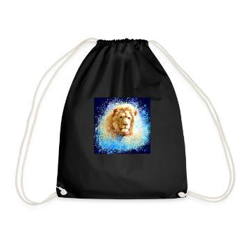 lion, or, tête de lion, graffiti, peinture, bleu, affiche - Sac de sport léger - noir - Devant
