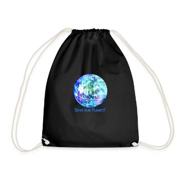 erde,blauer planet,planet,save our planet - Turnbeutel - Schwarz - Vorne