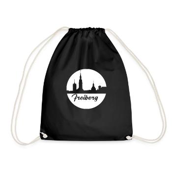 blanc, skyline, cercle, papier découpé,Freiberg - Sac de sport léger - noir - Devant