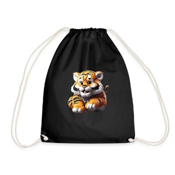 Tiger Child - Drawstring Bag - black - Front