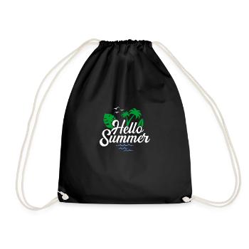 Hello summer - Drawstring Bag - black - Front