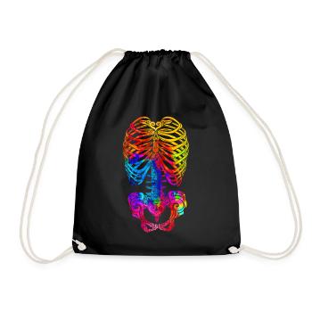 Swirly Skeleton - Drawstring Bag - black - Front