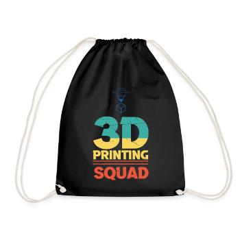 3D Printing Cadre Printing Machine 3D Printer - Drawstring Bag - black - Front