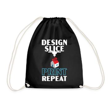 Design Slice Printing Repetition Machinist 3D Printing - Drawstring Bag - black - Front