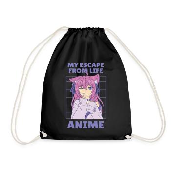 Anime mon évasion de la vie - Sac de sport léger - noir - Devant