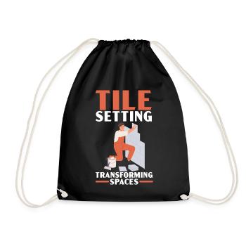 Tiler Tiler Profession Floor Layer Tile - Drawstring Bag - black - Front