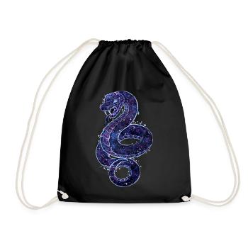 Cool Galaxy Schange Reptil Galaxytier Sternzeichen - Turnbeutel - Schwarz - Vorne