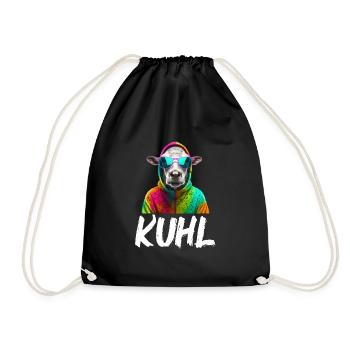 Kuhl Kuh Rind Bauer Landwirt Lustiger Spruch Farm - Turnbeutel - Schwarz - Vorne