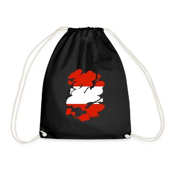 Austria Flag Austria Austrian Flag AT - Drawstring Bag - black - Front