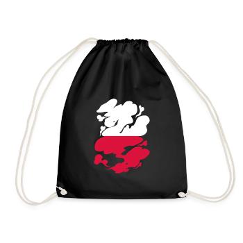 Poland Flag Used Look Polska Polish Flag - Drawstring Bag - black - Front