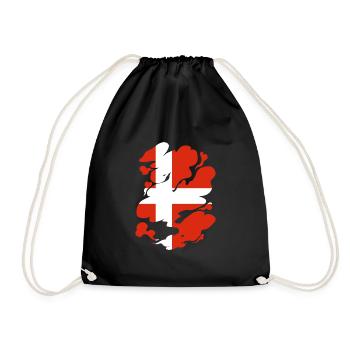 Denmark Flag Scandinavia Danish Flag Travel - Drawstring Bag - black - Front