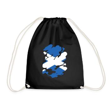 Schottland Flagge Schottische Fahne Alba GB UK - Turnbeutel - Schwarz - Vorne
