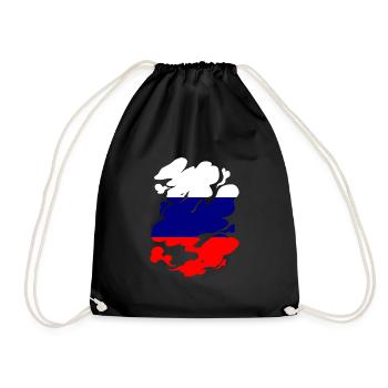 Russia Flag Vintage Russian Flag Used Look - Drawstring Bag - black - Front