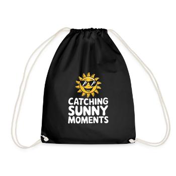 Sunny Summer Moments Vibes Summer Sun - Drawstring Bag - black - Front