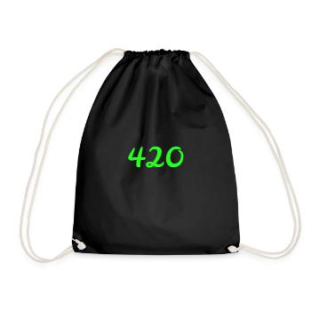 420 - Drawstring Bag - black - Front