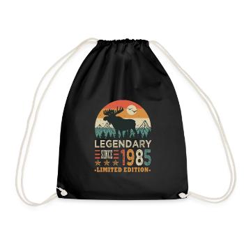1985 legendary anniversary Born in 1985 - Drawstring Bag - black - Front