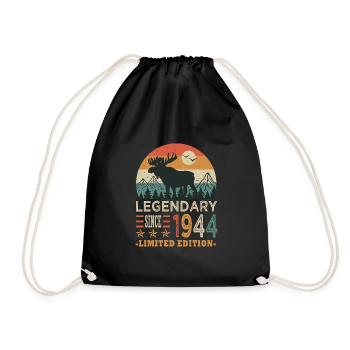 1944 legendary birthday Born in 1944 - Drawstring Bag - black - Front