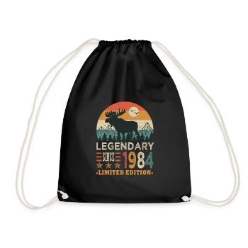 1984 Legendary Birthday Born in 1984 - Drawstring Bag - black - Front
