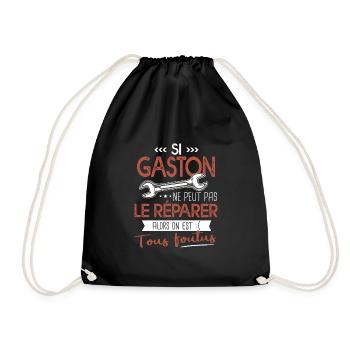 Si Gaston ne peut pas le réparer on est foutus - Sac de sport léger - noir - Devant