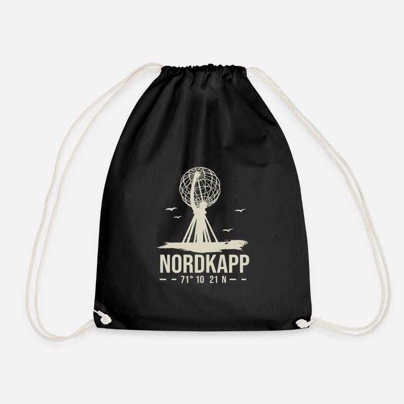 Nordkapp North Cape Nordkap Norway - Drawstring Bag - black