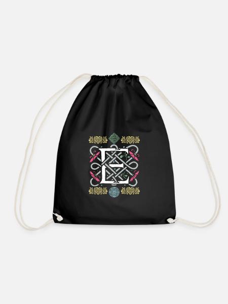 E - Drawstring Bag - black