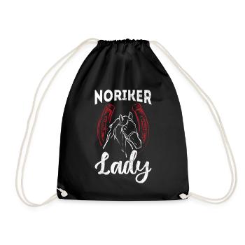 Noriker Lady Reiter Pferde Reiten Noriker - Turnbeutel - Schwarz - Vorne