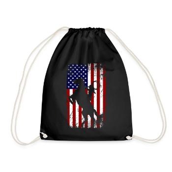 Cheval de drapeau des États-Unis - Sac de sport léger - noir - Devant