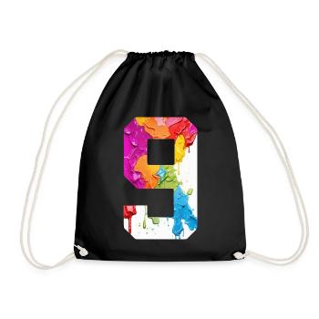 NUMÉRO COLORÉ 9 COLORÉ 9E ANNIVERSAIRE - Sac de sport léger - noir - Devant