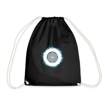 funky Blume des Lebens - Turnbeutel - Schwarz - Vorne