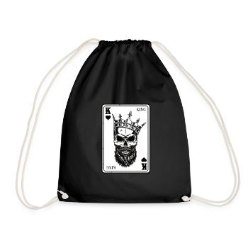 King And Queen Skull - 2/2 Card Hearts Flush - Turnbeutel - Schwarz - Vorne