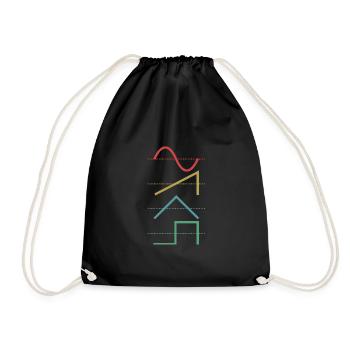 Vintage Analog Synthesizer Techno Waveform - Synth - Drawstring Bag - black - Front