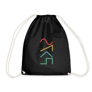 Vintage Analog Synthesizer Techno Waveform - Synth - Drawstring Bag - black - Front