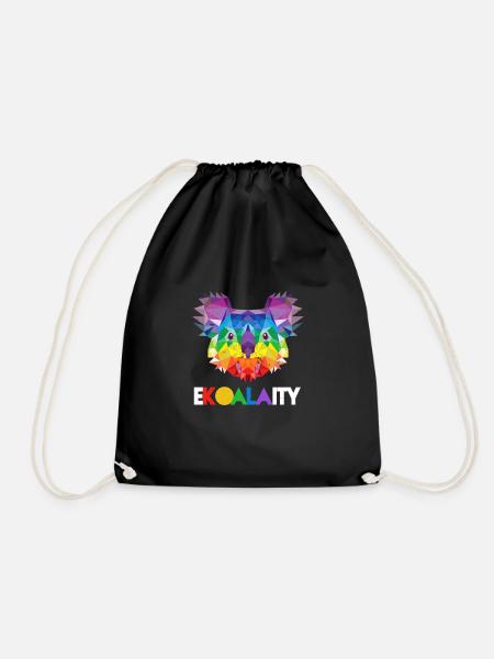 Koala Rainbow Flag Gay Pride - Turnbeutel - Schwarz