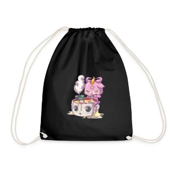 Pastel Goth Baphomet, Creepy Cute Baby Baphomet - Drawstring Bag - black - Front