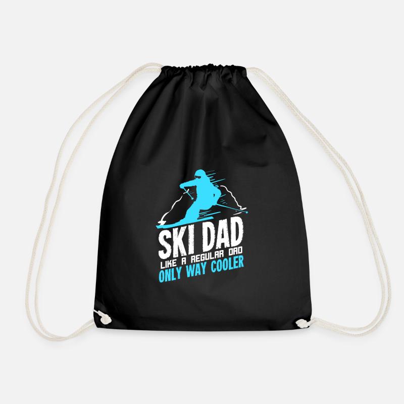 Ski Geschenk für einen Ski Dad - Turnbeutel - Schwarz