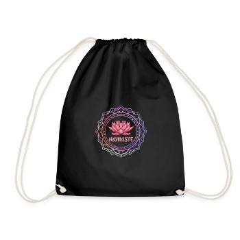 Yoga - Namaste Meditate Flower - Studio - Turnbeutel - Schwarz - Vorne