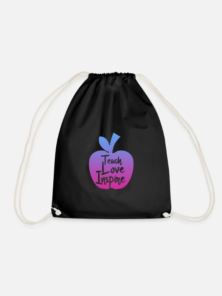 teacher teach love inspire - Turnbeutel - Schwarz