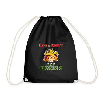 La vie est courte - Mangez des tacos - Sac de sport léger - noir - Devant