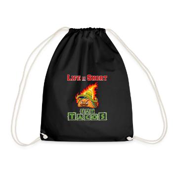 La vie est courte - Mangez des tacos - Sac de sport léger - noir - Devant