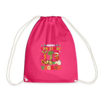 Vegan Live, Lifestyle Lifestyle, Happy - Drawstring Bag - fuchsia - Front