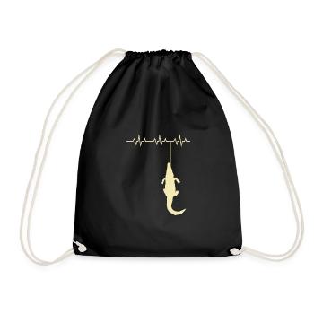 Alligator Hunter Heartbeat, Gator Hunting - Drawstring Bag - black - Front