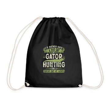 Vintage Alligator Hunter, Bad Day At Gator Hunting - Drawstring Bag - black - Front