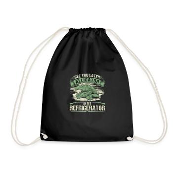 Vintage Gator Hunting, See You Later Alligator - Drawstring Bag - black - Front