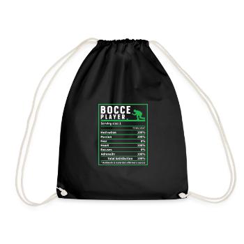 Bocce Ball Player Nutrition Facts, Funny Bocci - Turnbeutel - Schwarz - Vorne