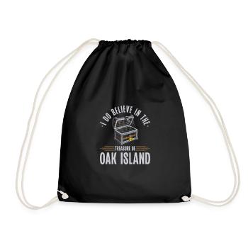 I Do Believe In The Treasure Of Oak Island - Drawstring Bag - black - Front