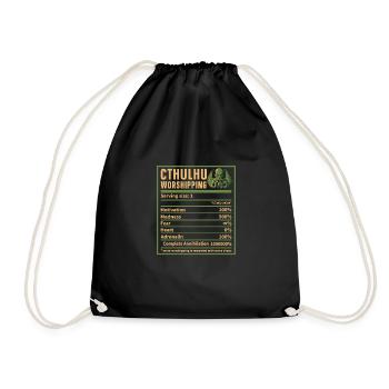 Cthulhu Worshipping Nutrition Facts, Cosmic Horror - Turnbeutel - Schwarz - Vorne